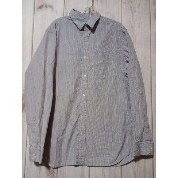 Banana‎ Republic Shirt Men's Extra Large Blue Red Button Front Long Sleeve - Picture 1 of 9